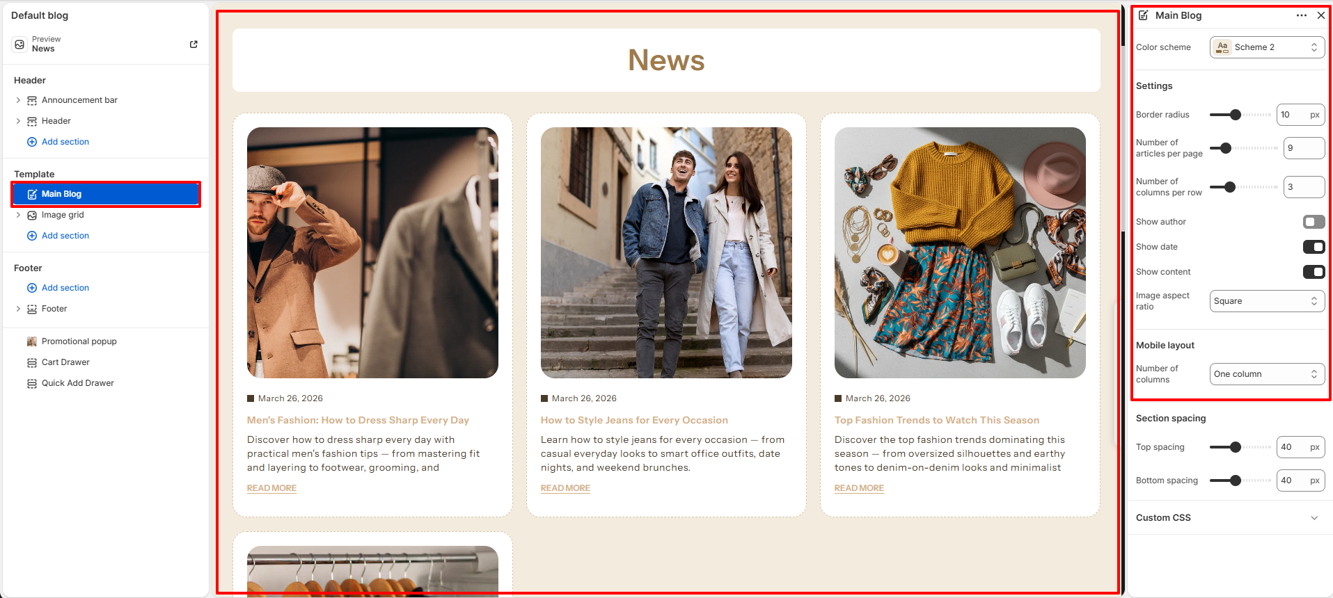 Blog Settings