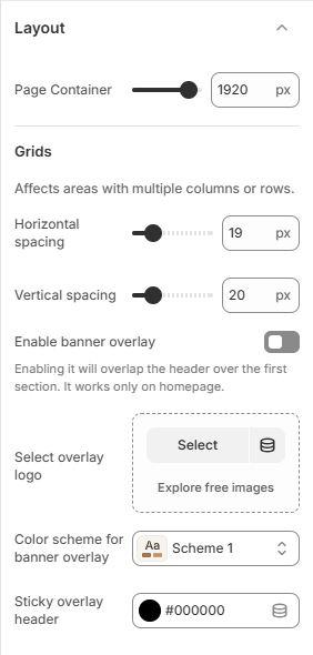 Layout Settings