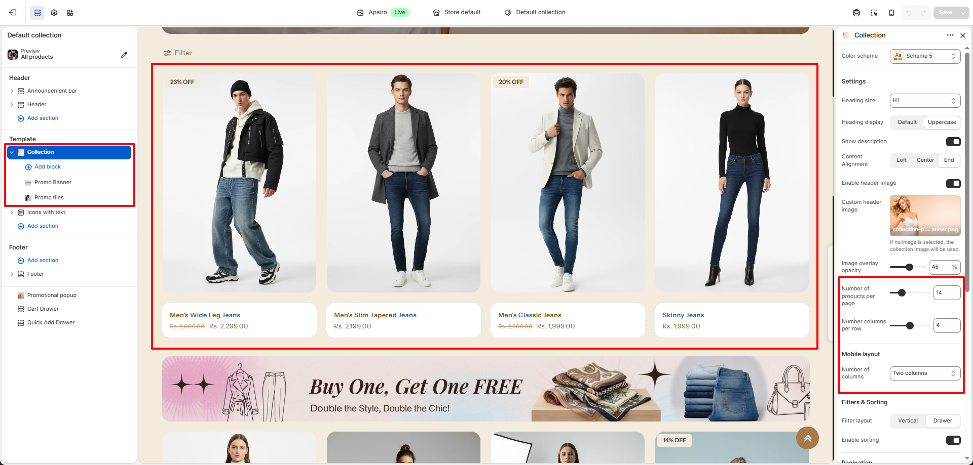 Product Grid Settings