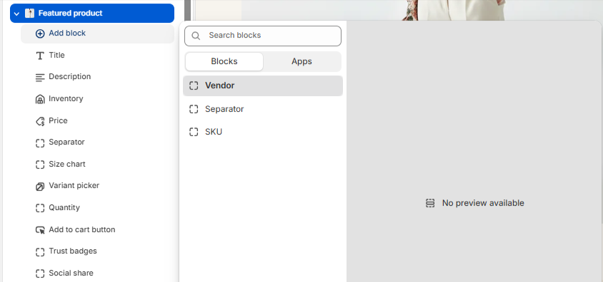 Product Information Blocks