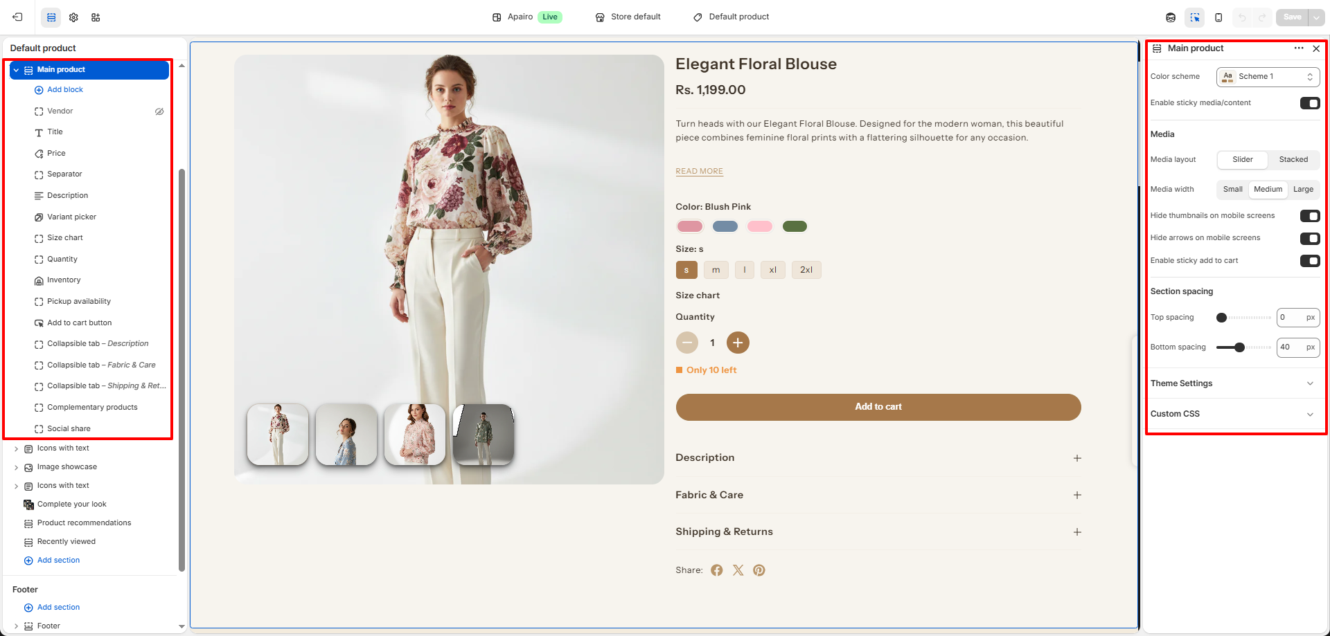 Featured Product Settings