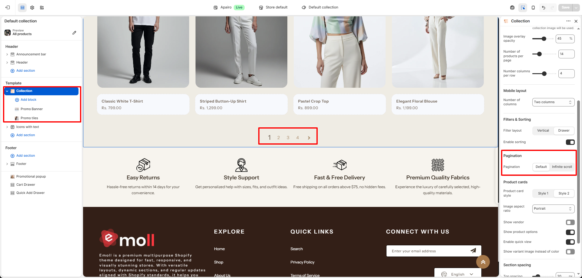 Pagination Settings