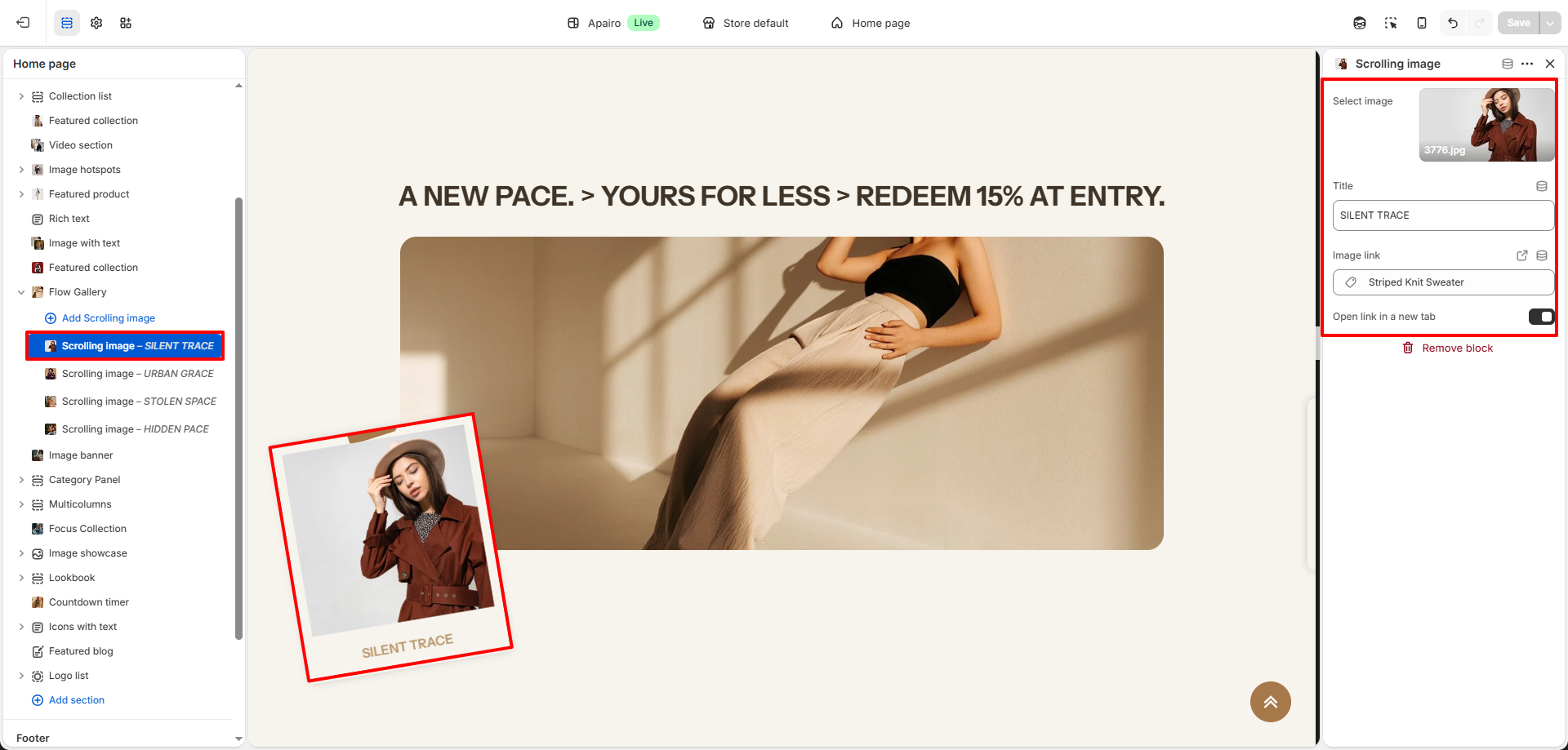 Scrolling Image Block