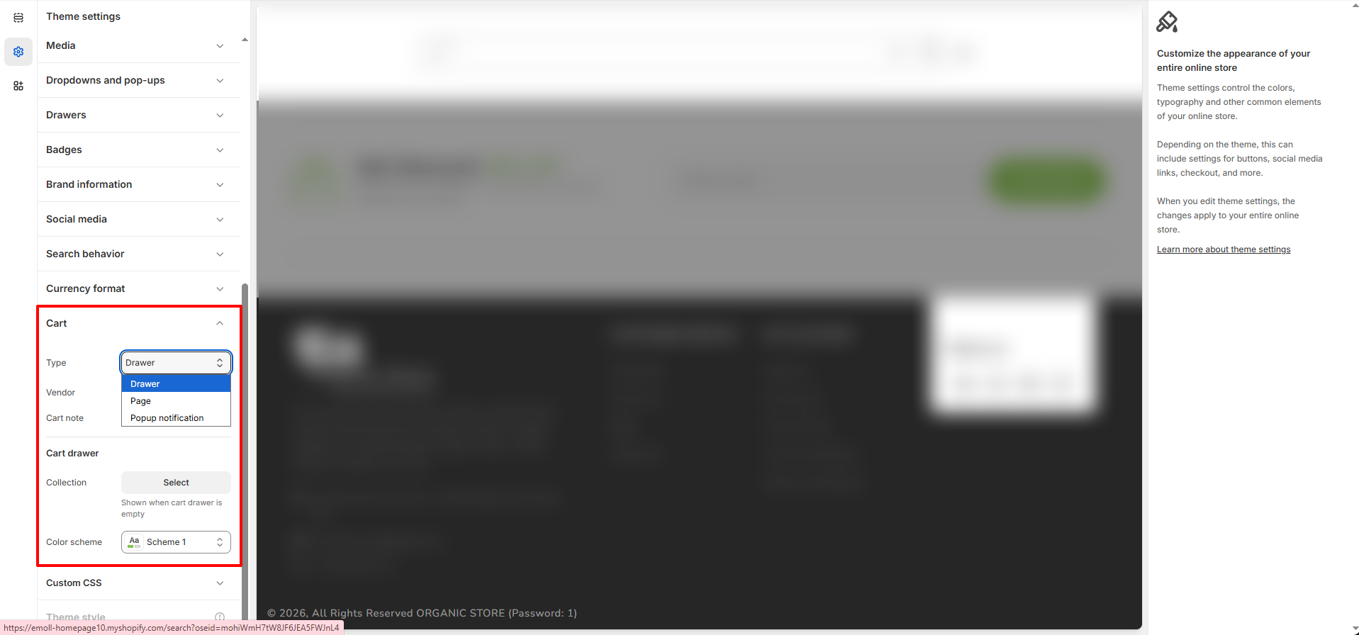 Cart Drawer Settings Image
