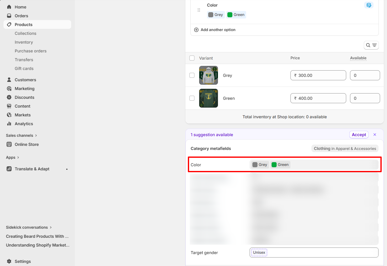 Image Hotspot Section Settings